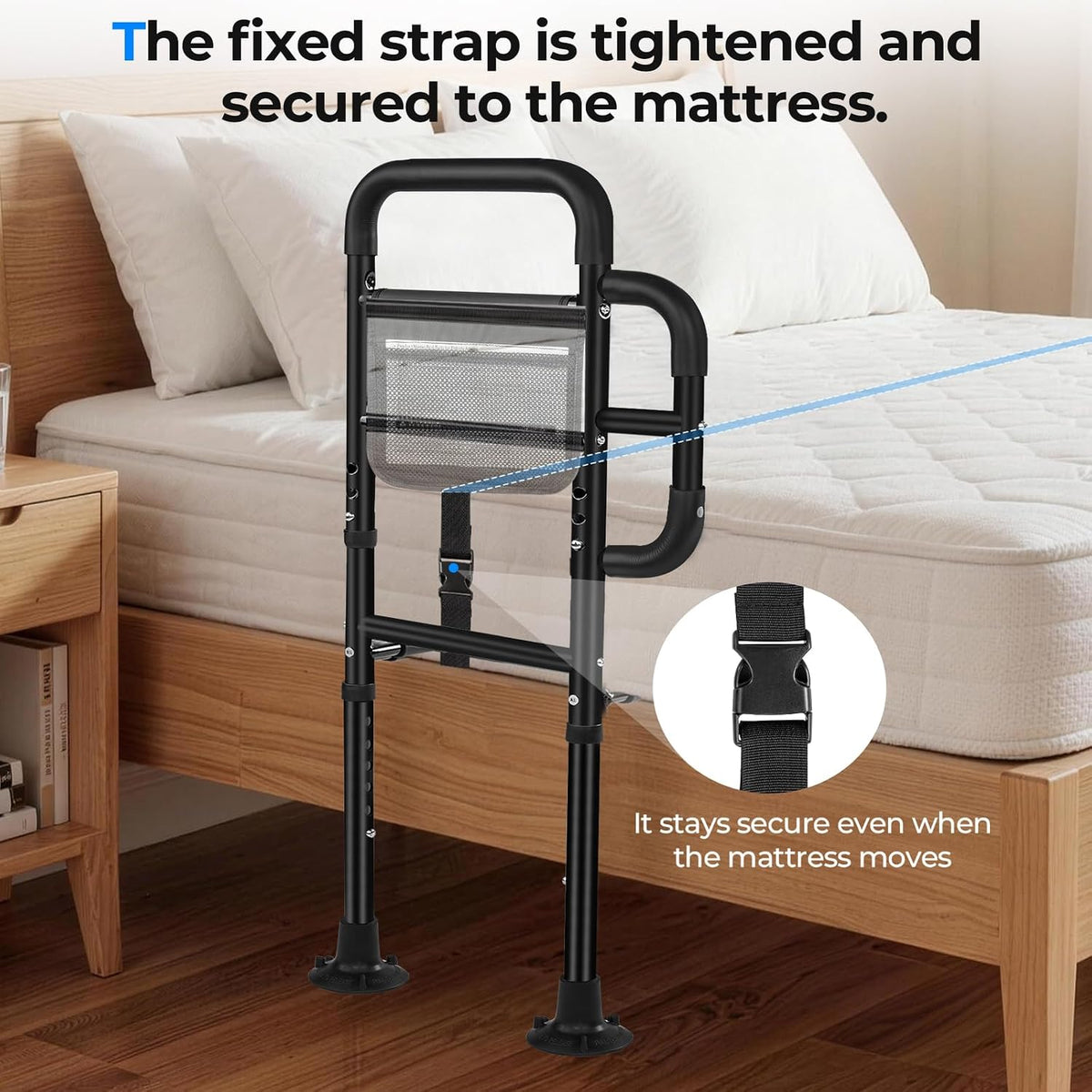 bed rails for elderly adults safety, astm tested on a desk or shelf