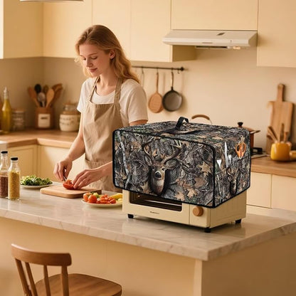 Dust-Proof Microwave Oven Cover Protector Microwave Oven Grill Cover Deer Elk - Image 2