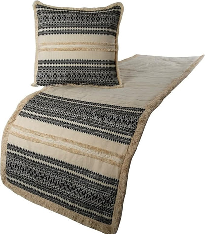 The HomeCentric Beige Bed Runner Without Pillow Cover, CA King Size 86"x18" by TheHomeCentric