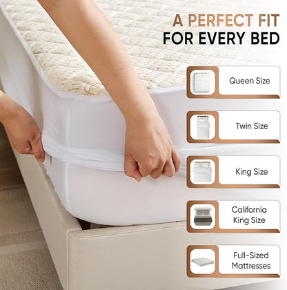 Luxury Quilted Organic Cotton Mattress Protector Full - Image 5