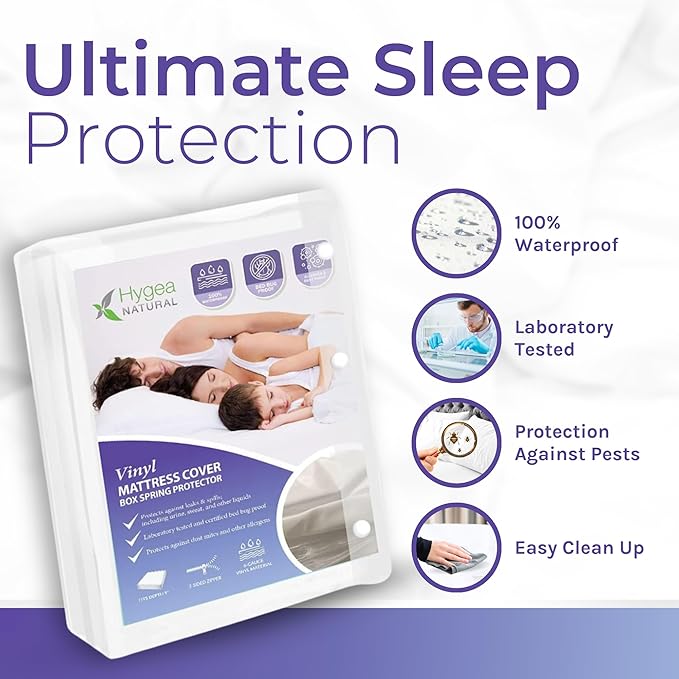 6 Gauge Vinyl Bed Bug Mattress/Box Spring Cover- Waterproof Encasement- Perfect - Image 2