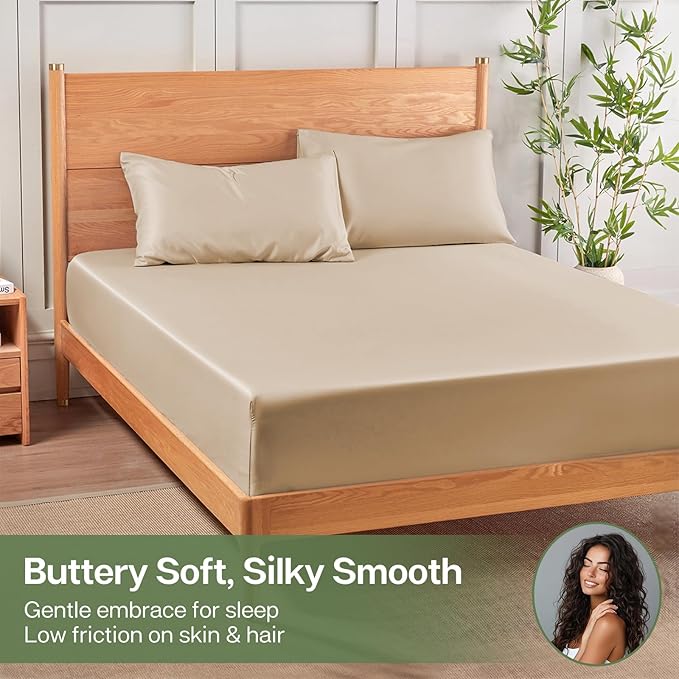 MR&HM Twin Fitted Sheet Only, Ultra-Soft Rayon Derived from Bamboo & Polyester - Image 4