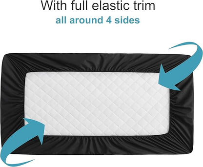 NTBAY 2 Pack Waterproof Mini Crib Mattress Protector, Quilted 24"x38" Fitted - Image 2