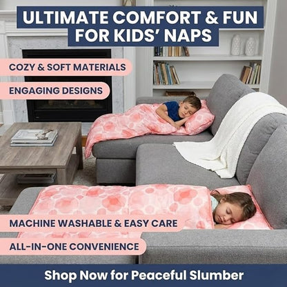 Toddler Nap Mat with Removable Pillow and Blanket - Image 4