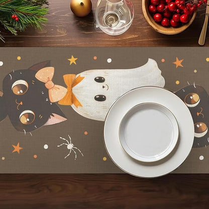Halloween Pumpkin Table Runner, Cotton Dining Table Runner, Coffee Table Decor - Image 4