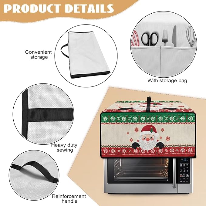 Christmas Countertop Convection Oven Cover Decorative Air Fryer Toaster Oven - Image 5