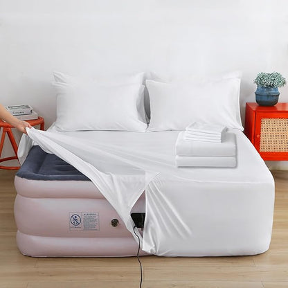 Air Mattress Sheet Set Queen Size, 6 Piece Deep Pocket Bed Sheet Set by Bedecor