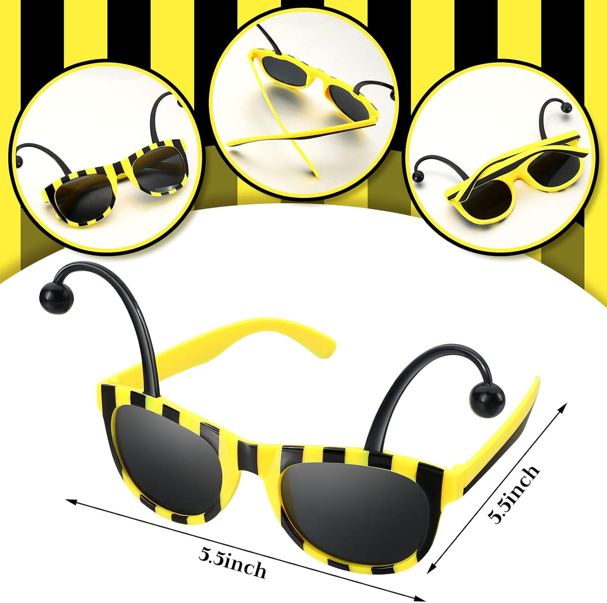 Bencailor 24 Pcs Halloween Bee Glasses Costume Honey Bee Costume