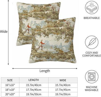 Farmhouse Rustic Vintage Throw Pillow Covers 18x18 Inch Set of 2 Country Home - Image 7