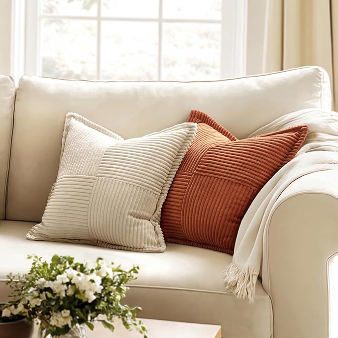 MIULEE Dark Rust Decorative Throw Pillow Covers - Image 2