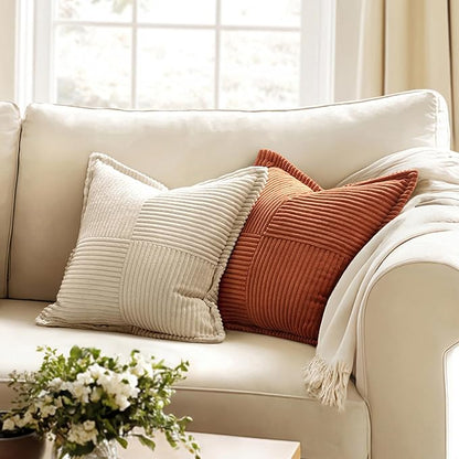 MIULEE Dark Rust Decorative Throw Pillow Covers - Image 2