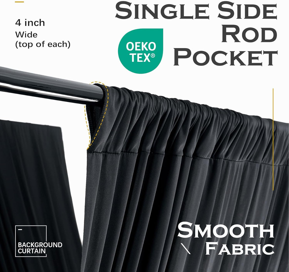 20FT x 50FT Black Ceiling Drapes for Halloween Party Decor