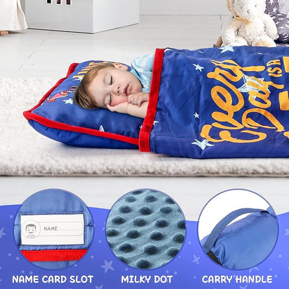 TANOSHII® Toddler Nap Mat with Pillow and Blanket, Portable Kids Sleeping Mats - Image 3
