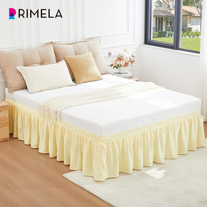 RIMELA Bed Skirt King Size 15 Inch Drop, Wrap Around Elastic Bedskirt Solid - Image 2