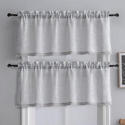 Beda Home Tassel Linen Textured Swag Valances by BedaHomeBedaLife