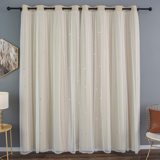 Kinryb Kids Blackout Curtains for Bedroom/Living Room/Classroom, Sheer Overlay - Image 4