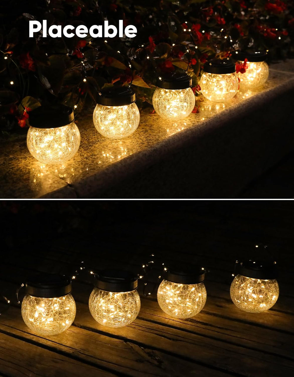 Solar Lanterns Solar Lights Outdoor Waterproof 6-Pack, Solar Powered Hanging ...