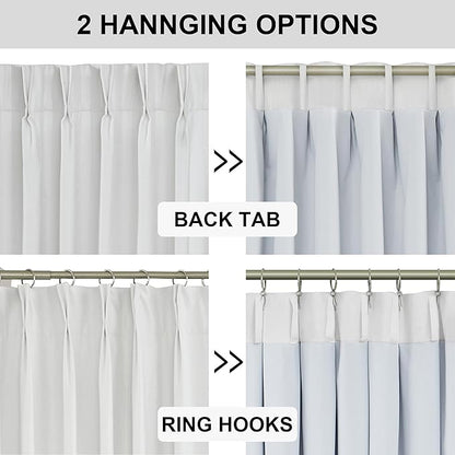 Vision Home White Pinch Pleated Full Blackout Curtains Thermal Insulated Window - Image 4