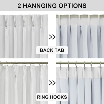Vision Home White Pinch Pleated Full Blackout Curtains 60 inch Wide Thermal - Image 5