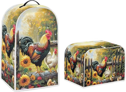 Rooster Blender Cover Toaster Cover 4 Slice Washable Dust Protection Sunflower by Pointodoor
