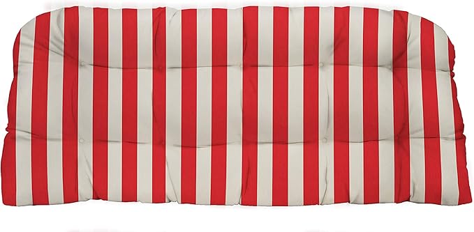 RSH DECOR: Tufted Wicker Loveseat Cushion | 41” x 19" | All-Weather Spun Fabric by RSHDECOR