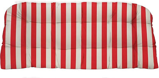 RSH DECOR: Tufted Wicker Loveseat Cushion | 41” x 19" | All-Weather Spun Fabric by RSHDECOR