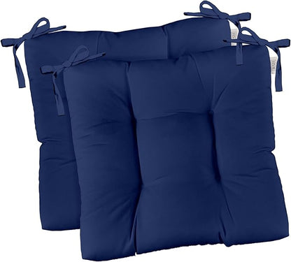 RSH DECOR: Outdoor Tufted Seat Cushions Set of 2 | 17" x 17" | All-Weather Spun by RSHDECOR