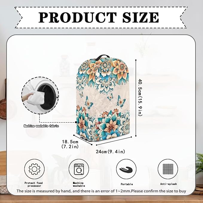 Floral Butterflies Blender Dust Cover Kitchen Appliance Oil-Proof Food - Image 5