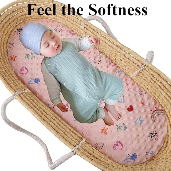 Dot Bassinet Sheet Set 2 Pack Stretch Fitted Cradle Sheets, Ultra Soft - Image 4