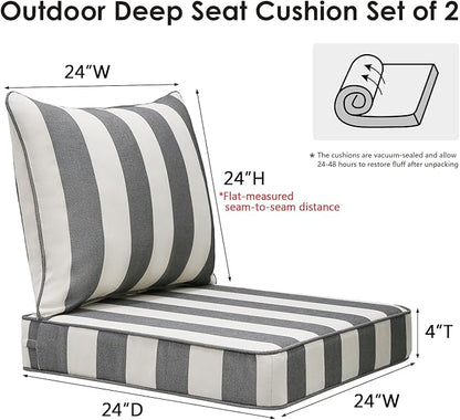 Outdoor Patio Chair Cushions Set, Water-Repellent, Fade Resistant, Deep Seat - Image 5