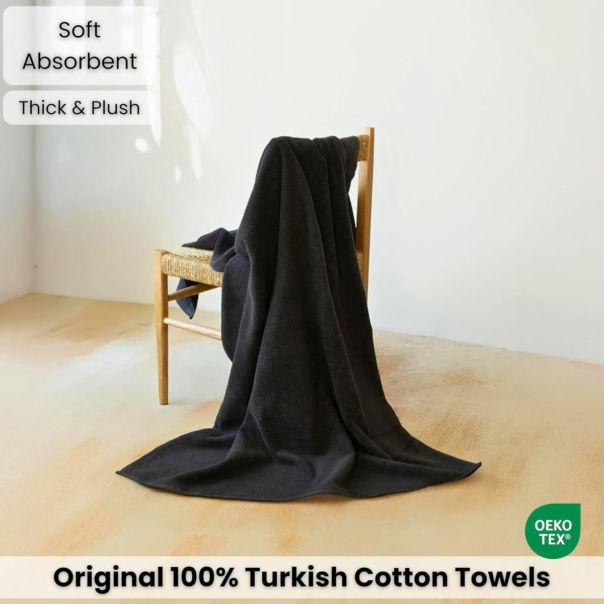 salbakos luxury 100% turkish cotton bath sheet 40x80 showing dimensions