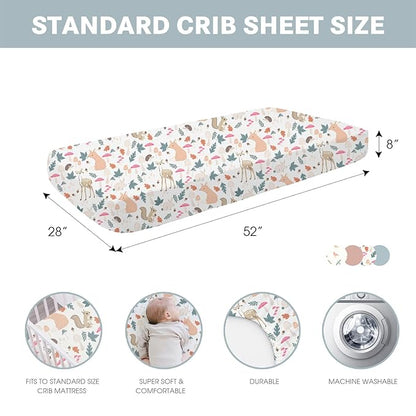 Bimocosy Crib Sheets 4 Pack, Baby Crib Sheets Fitted - Image 6