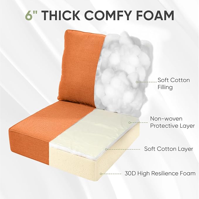 Outdoor Furniture Cushions, Waterproof 22x24 Patio Couch Cushions, Replacement - Image 6