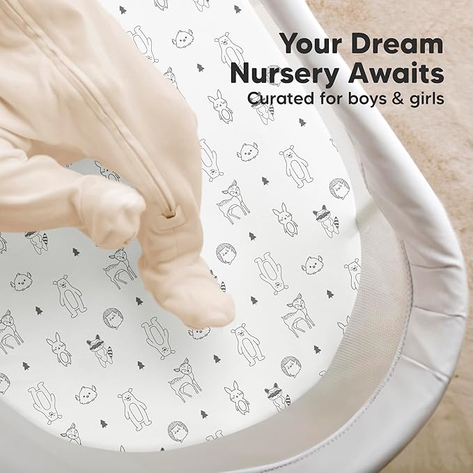 2-Pack Organic Bassinet Sheets for Girls, Boys - Image 8