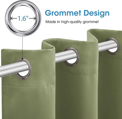 HOMEIDEAS Sage Green Blackout Curtains - Image 4