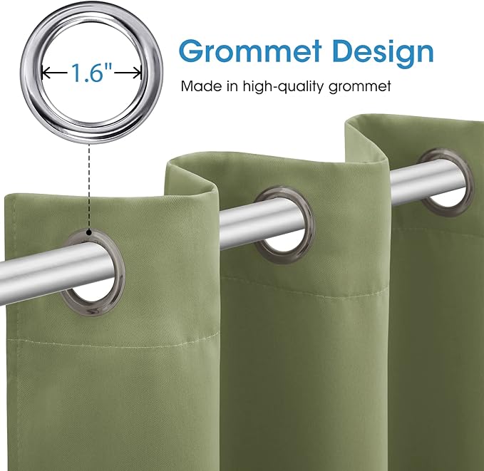 HOMEIDEAS Sage Green Blackout Curtains - Image 4