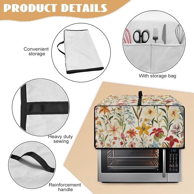 Toaster Oven Cover with Pockets, Washable Smart Oven Dust Cover Protective - Image 5