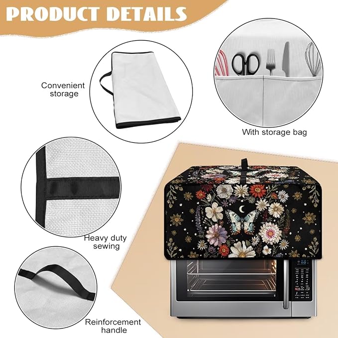 Waterproof Microwave Oven Cover Polyester-Linen Dust Cover - Image 6