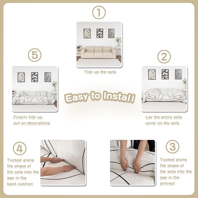 MEETSKY Couch Cover for Cushion Couch Sofa Furniture Protector Sofa Covers - Image 7