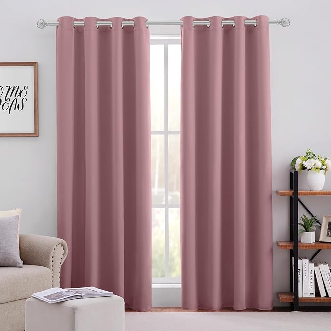 HOMEIDEAS Mauve Blackout Curtains by HOMEIDEAS