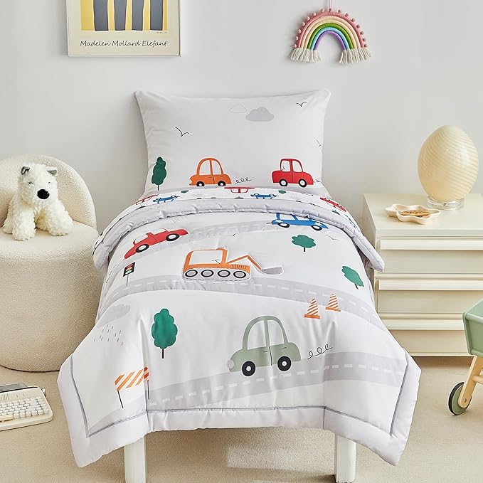 DuShow 4 Pieces Cars Toddler Bedding Set by DuShow