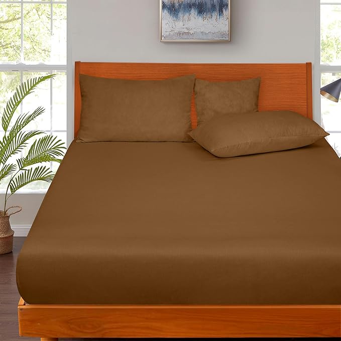 ROYALE LINENS 300 Thread Count 100% Long Staple Combed Cotton Fitted Sheet Queen - Image 5