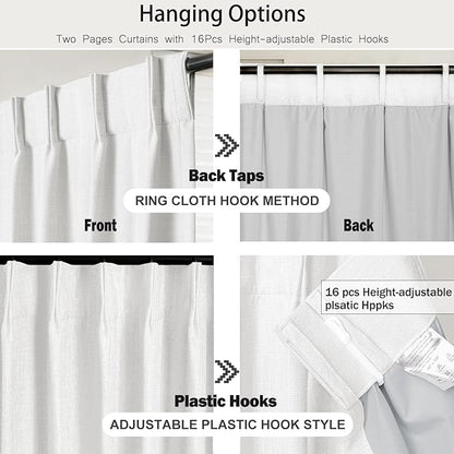 IVAPUPU Linen Pinch Pleated Blackout Curtains - Image 7