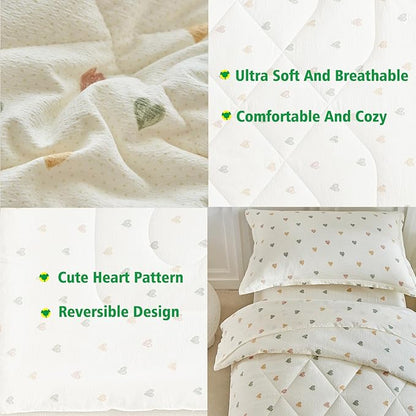 DuShow White Star Toddler Bedding Set, 4 Pieces Reversible Toddler Comforter Set - Image 5