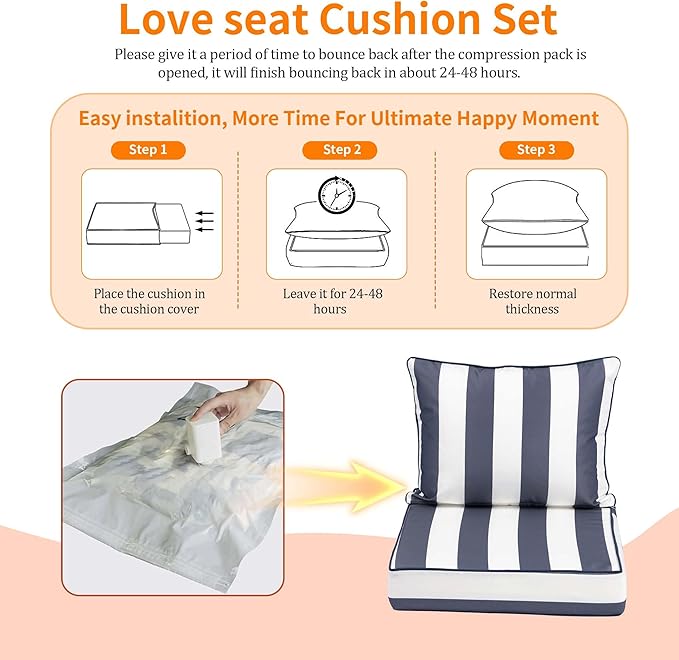 Outdoor Seat Cushions for Patio Furniture, Outdoor Chair Cushion - Image 6
