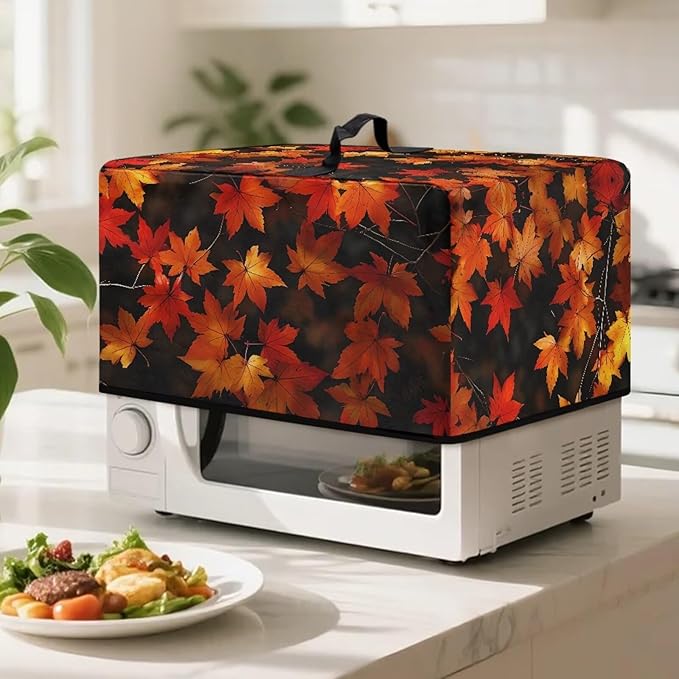 Microwave Oven Cover, Thanksgiving Maple Leaf Dustproof Machine Protector - Image 3