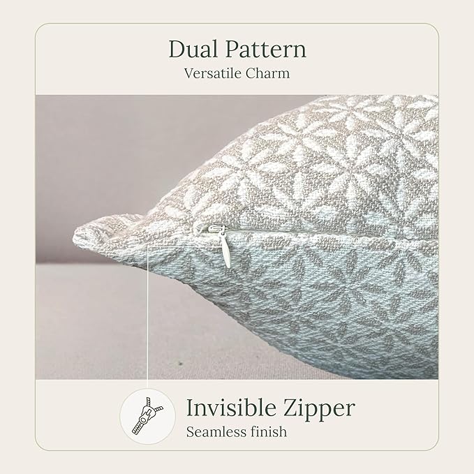 SanVia Tranquil Premium Cotton Throw Pillow Covers, 20 x 20 Inches, Luxurious - Image 3
