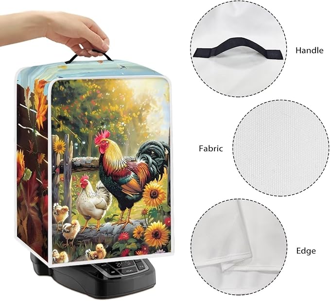 Mumeson Rooster Sunflower Modern Coffee Maker Cover - Image 5