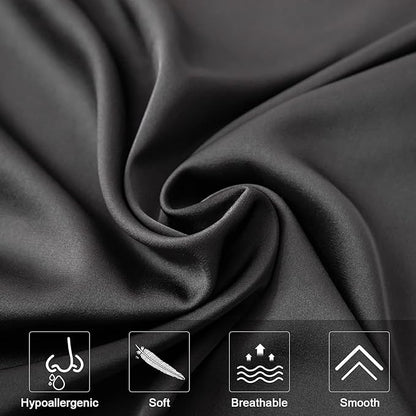 Mulberry Silk Pillowcase for Hair and Skin, Queen Size Cooling Silk Pillow Case - Image 3