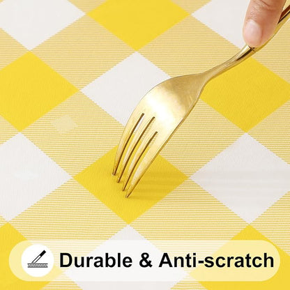 Smiry Rectangle Picnic Table Cloth, Elastic Waterproof Fitted Vinyl Tablecloths - Image 8